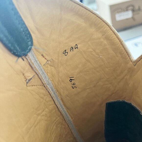 Rod Patrick Womens Cowboy Boots 8AA Brown Turquoise Western Cowgirl Square Toe - Picture 9 of 12